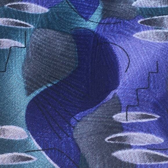 JERRY GARCIA BLUE ABSTRACT ALL SILK TIE - Picture 2 of 15